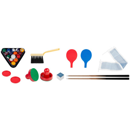 Spillebord 4-i-1 til bordfodbold, bordtennis, airhockey og billard - perfekt til hjemmeunderholdning