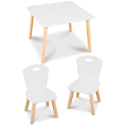 Træbord med 2 stole til børn - Sikkert og holdbart sæt til leg og kreativitet