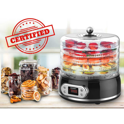 Maddehydrator til tørret frugt, grøntsager, svampe og kød - 10 liter kapacitet med temperaturkontrol 35-70°C