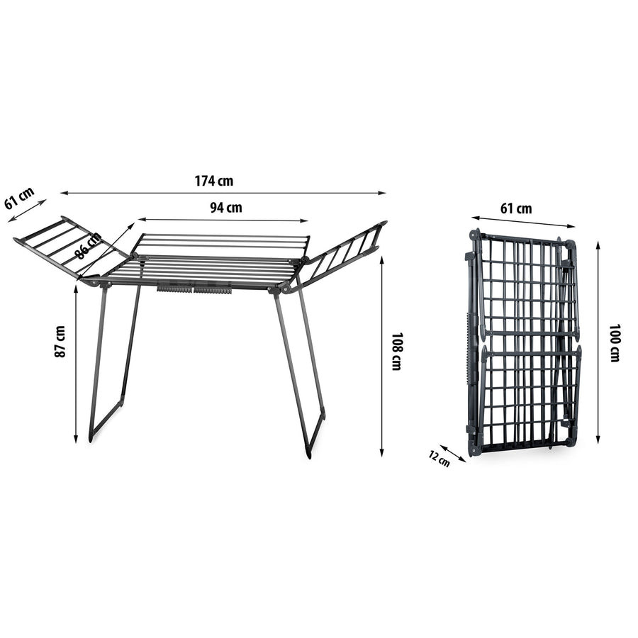 Tørrestativ til tøj med 22 m² tørreområde - Foldbart og holdbart design