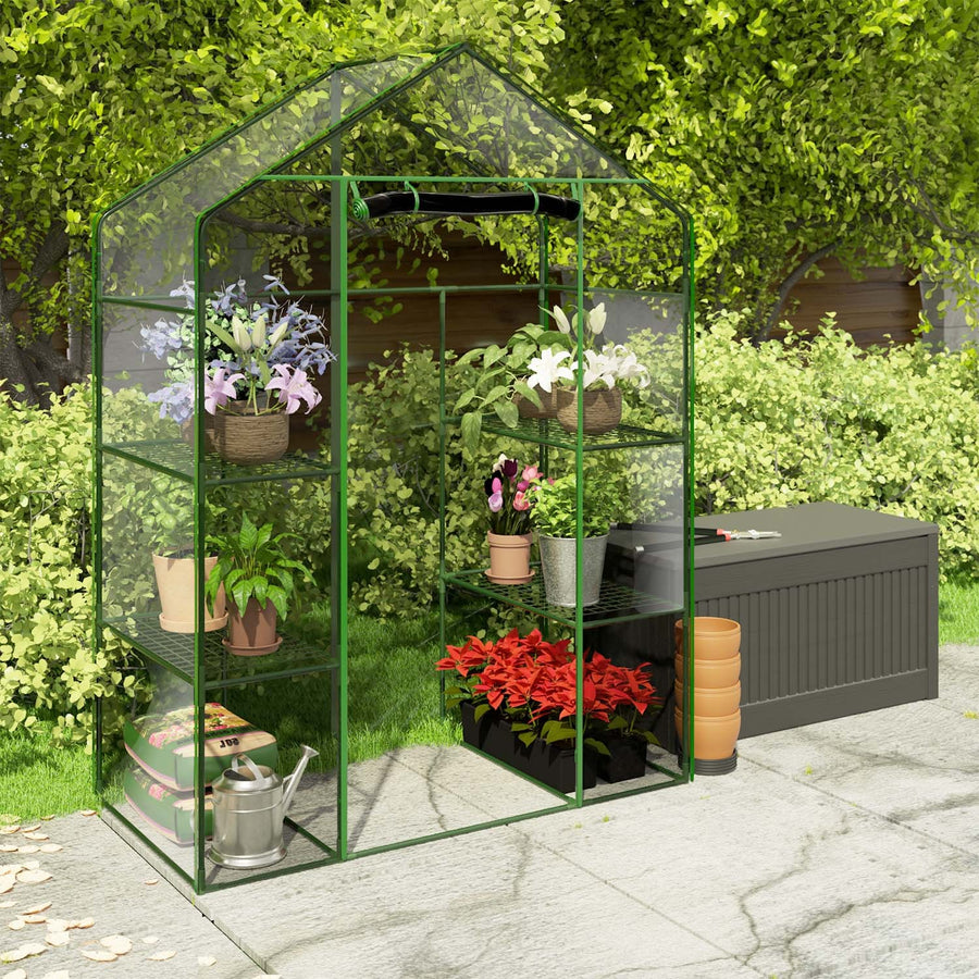 Havedrivhus 195x140 cm til dyrkning af planter og grøntsager på altan eller terrasse