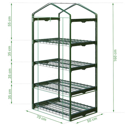 Havedrivhus til planter og grøntsager - 160 x 70 x 50 cm, perfekt til altan og terrasse