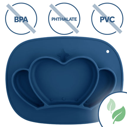 Silikone babytallerken med låg - 100% BPA-fri, opvaskemaskinevenlig og stabil til børn