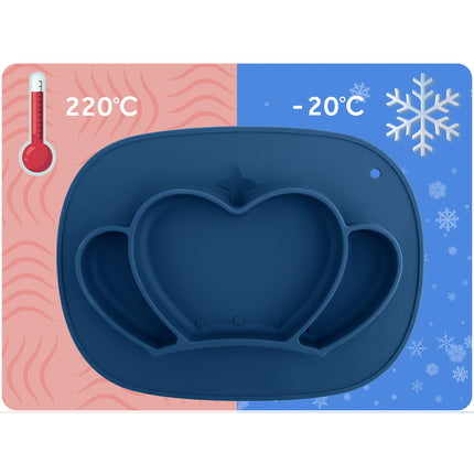 Silikone babytallerken med låg - 100% BPA-fri, opvaskemaskinevenlig og stabil til børn