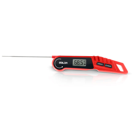 Digitalt stegetermometer med 14 cm foldbar sonde og baggrundsbelyst display