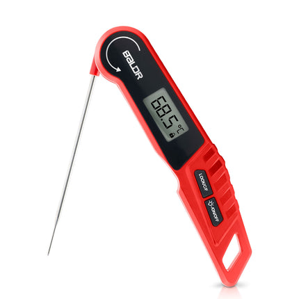 Digitalt stegetermometer med 14 cm foldbar sonde og baggrundsbelyst display