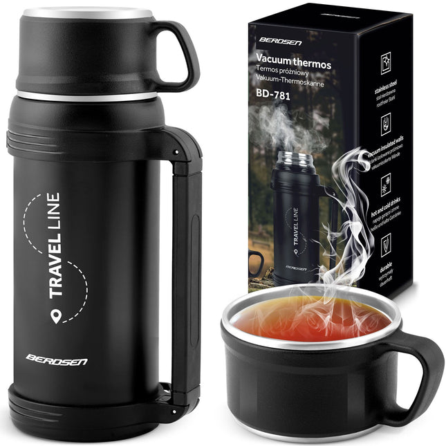 Vakuumtermokande 1500 ml - Hold dine drikke varme i op til 12 timer og kolde i op til 24 timer, perfekt til udflugter og hverdagseventyr.