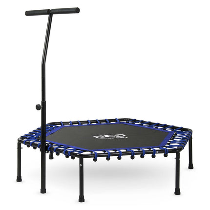 Sekskantet fitness trampolin med håndtag - 127 cm til hjemmebrug og effektiv træning
