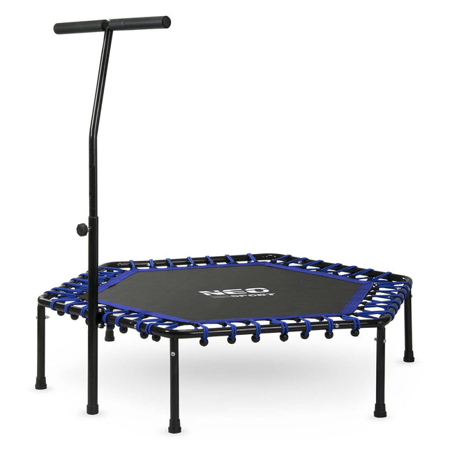 Sekskantet fitness trampolin med håndtag - 127 cm til hjemmebrug og effektiv træning