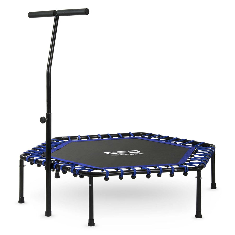 Sekskantet fitness trampolin med håndtag - 127 cm til hjemmebrug og effektiv træning