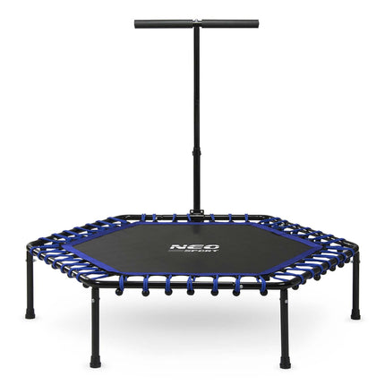 Sekskantet fitness trampolin med håndtag - 127 cm til hjemmebrug og effektiv træning