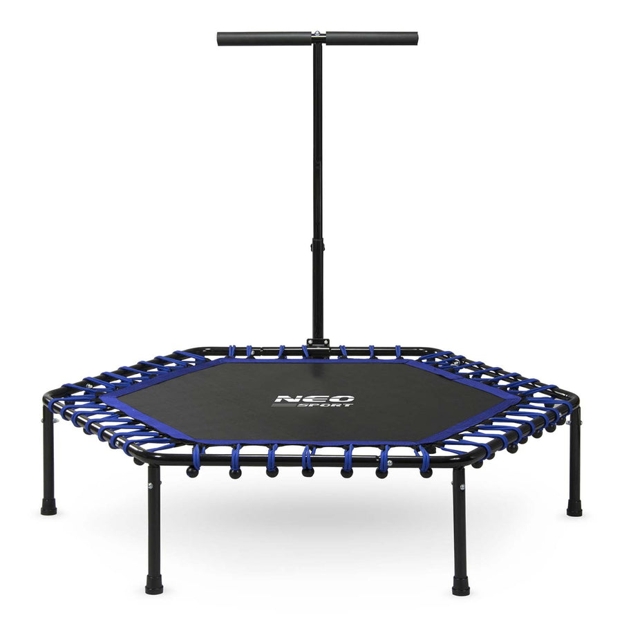 Sekskantet fitness trampolin med håndtag - 127 cm til hjemmebrug og effektiv træning