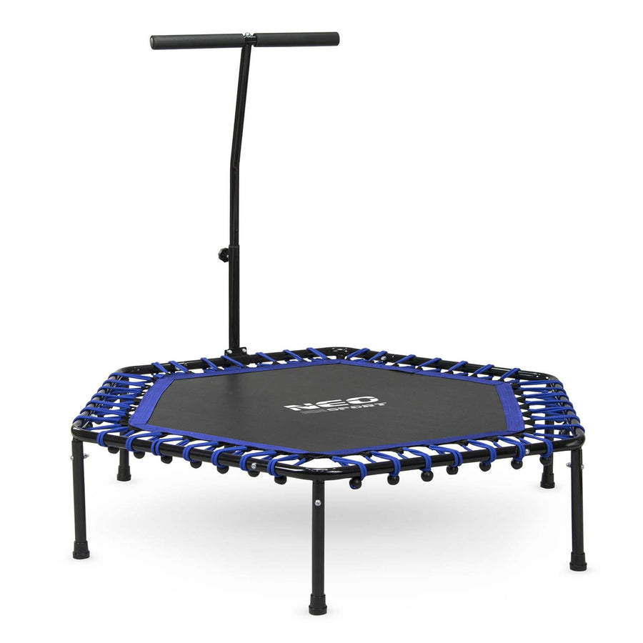 Sekskantet fitness trampolin med håndtag - 127 cm til hjemmebrug og effektiv træning