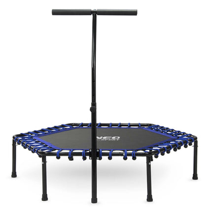 Sekskantet fitness trampolin med håndtag - 127 cm til hjemmebrug og effektiv træning