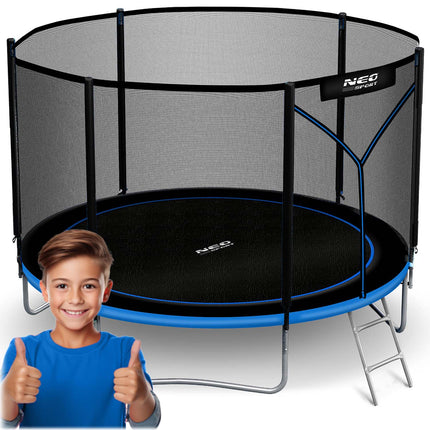 Holdbar havetrampolin 312 cm med sikkerhedsnet og stige - perfekt til sjov og leg i haven