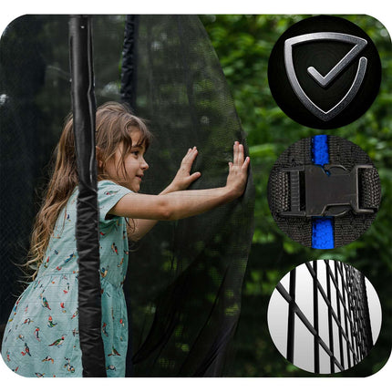 Holdbar havetrampolin 312 cm med sikkerhedsnet og stige - perfekt til sjov og leg i haven