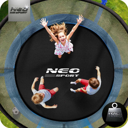 Havetrampolin 312 cm (10 ft) med indvendigt sikkerhedsnet, stige og 3 dobbelte ben
