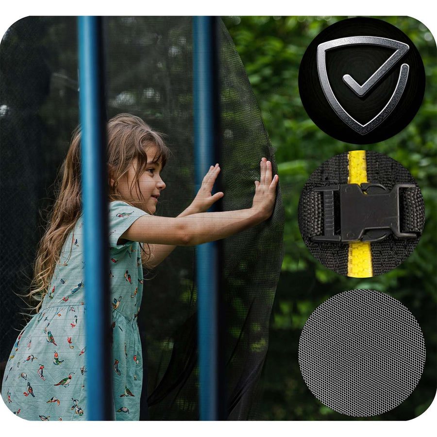 Havetrampolin 312 cm (10 ft) med indvendigt sikkerhedsnet, stige og 3 dobbelte ben