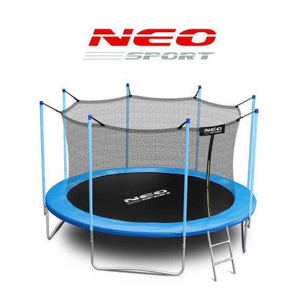 Havetrampolin 374 cm med sikkerhedsnet og metalstige - perfekt til haven