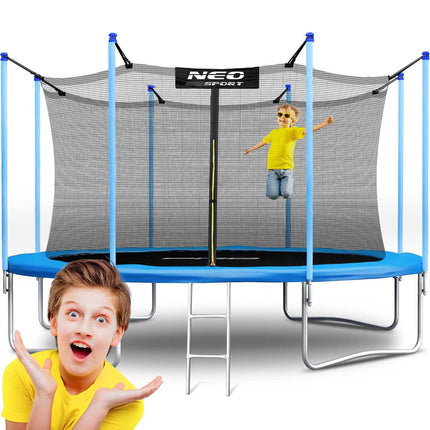 Havetrampolin 374 cm med sikkerhedsnet og metalstige - perfekt til haven