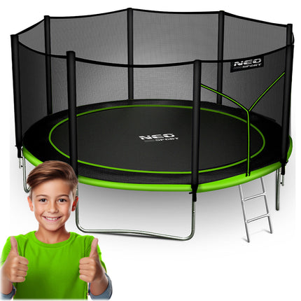 Havetrampolin 374 cm med sikkerhedsnet og stige - Holdbar og sjov for hele familien
