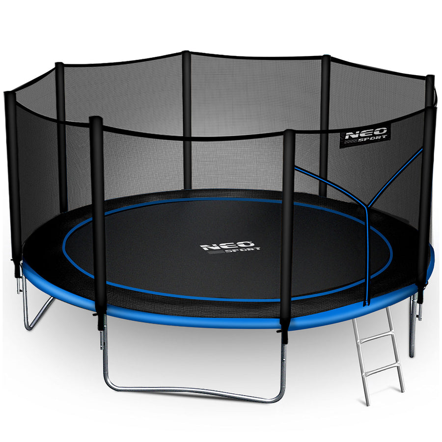 Holdbar havetrampolin 404 cm med sikkerhedsnet og stige - perfekt til sjov og leg for hele familien