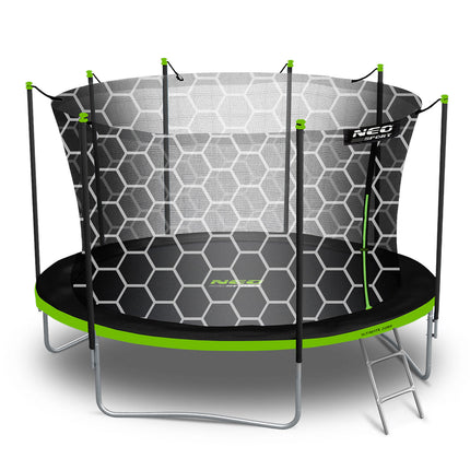Holdbar havetrampolin 404 cm med sikkerhedsnet og stige - perfekt til sjov og leg for hele familien