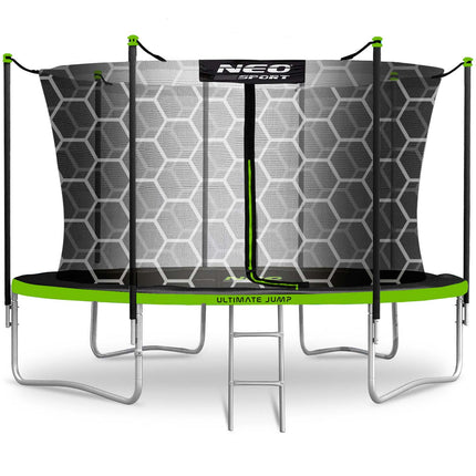 Havetrampolin 435 cm med sikkerhedsnet og stige - perfekt til sjov og leg for hele familien
