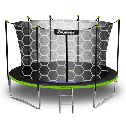 Havetrampolin 435 cm med sikkerhedsnet og stige - perfekt til sjov og leg for hele familien