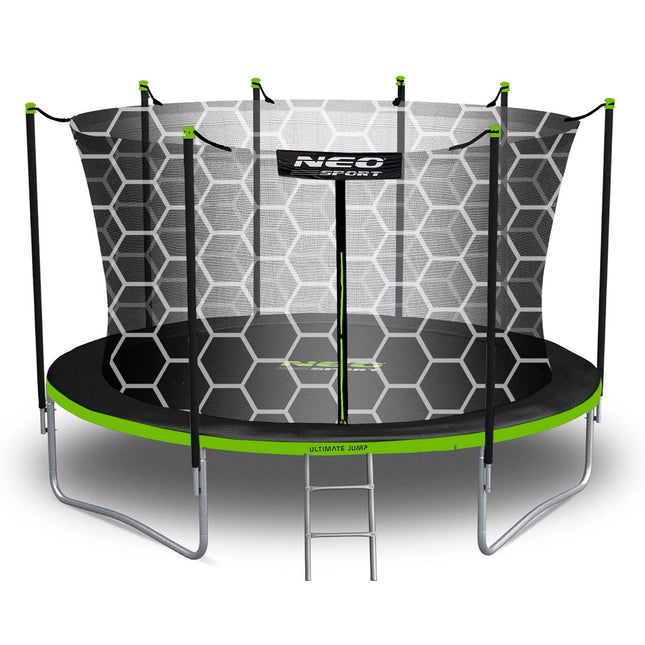 Havetrampolin 435 cm med sikkerhedsnet og stige - perfekt til sjov og leg for hele familien