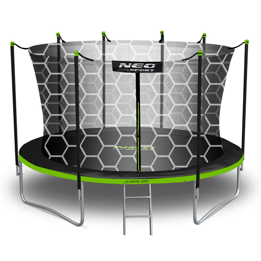 Havetrampolin 435 cm med sikkerhedsnet og stige - perfekt til sjov og leg for hele familien