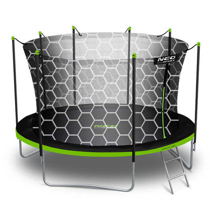 Havetrampolin 435 cm med sikkerhedsnet og stige - perfekt til sjov og leg for hele familien