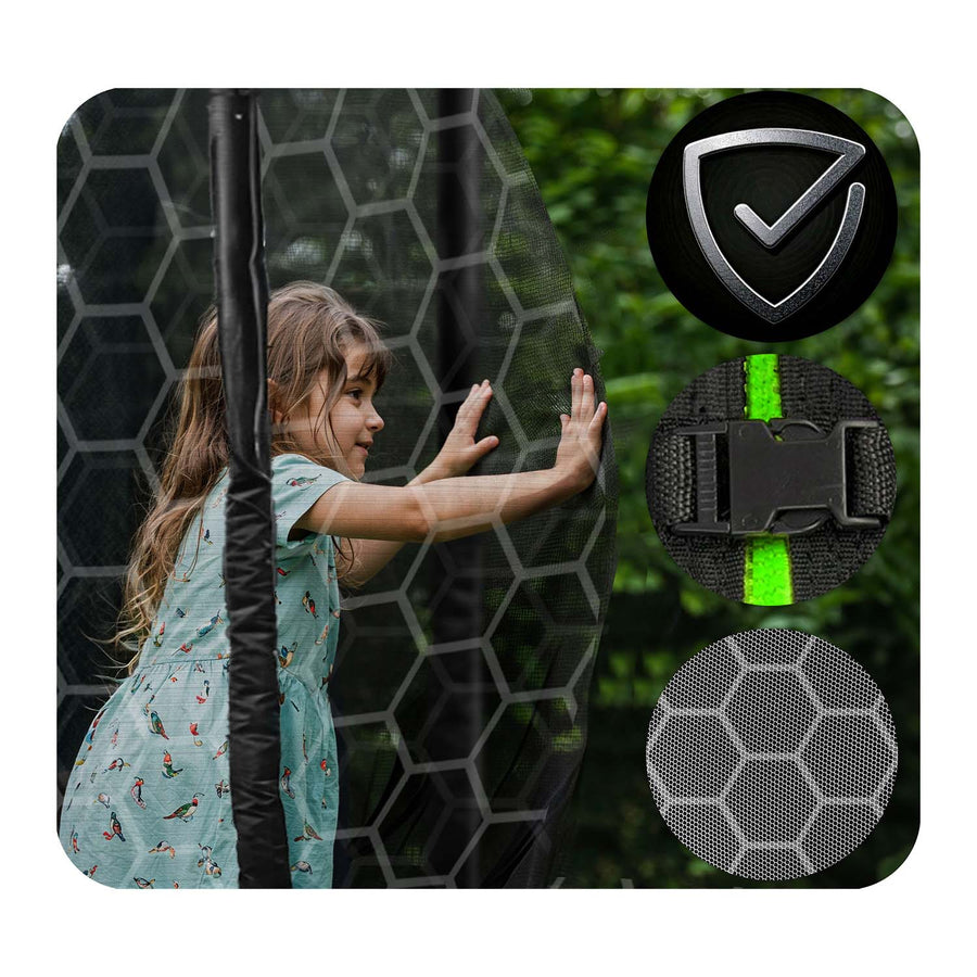 Havetrampolin 435 cm med sikkerhedsnet og stige - perfekt til sjov og leg for hele familien