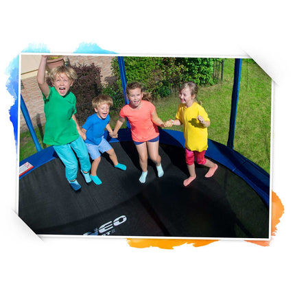 Havetrampolin 465 cm med sikkerhedsnet og metalstige - perfekt til haven og sjov for hele familien