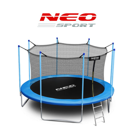 Havetrampolin 465 cm med sikkerhedsnet og metalstige - perfekt til haven og sjov for hele familien