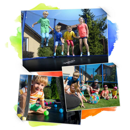 Havetrampolin 465 cm med sikkerhedsnet og metalstige - perfekt til sjov og leg i haven