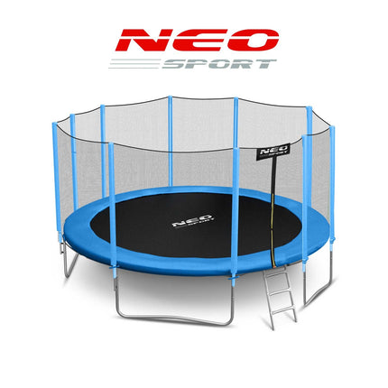 Havetrampolin 465 cm med sikkerhedsnet og metalstige - perfekt til sjov og leg i haven