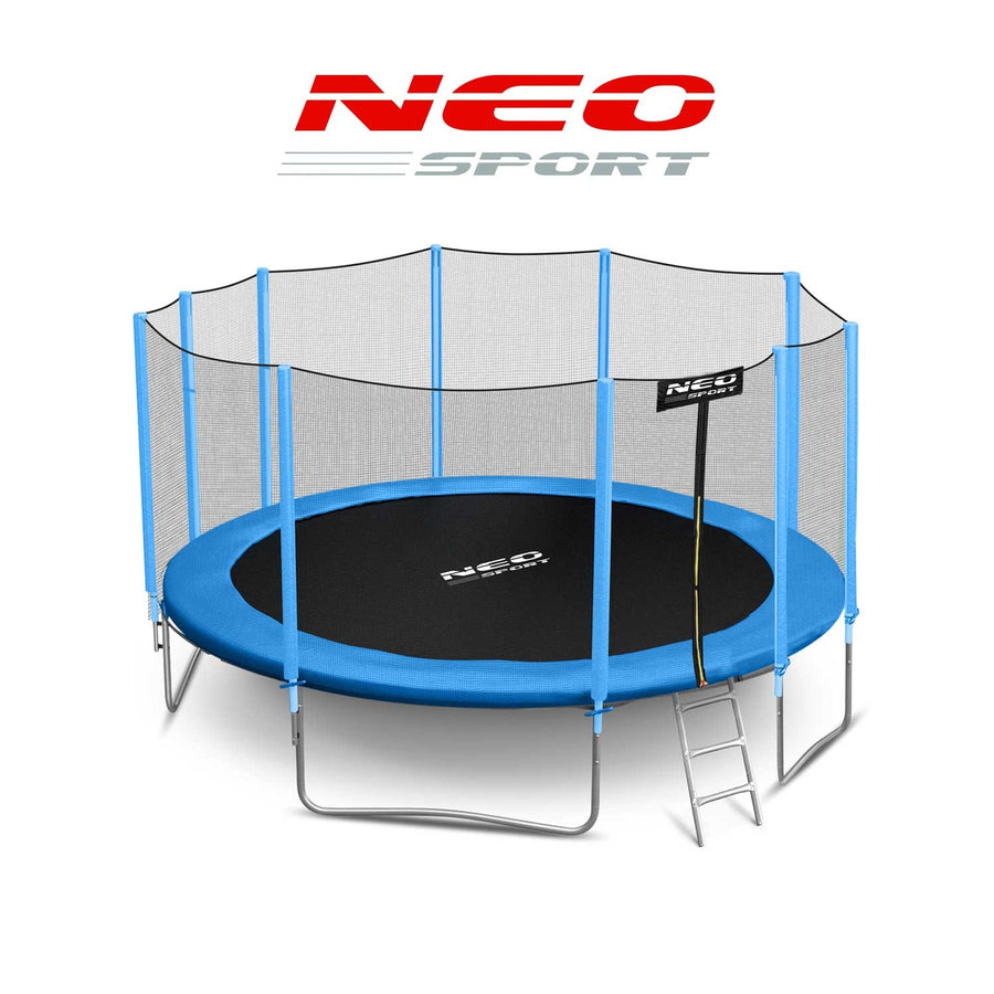 Havetrampolin 465 cm med sikkerhedsnet og metalstige - perfekt til sjov og leg i haven
