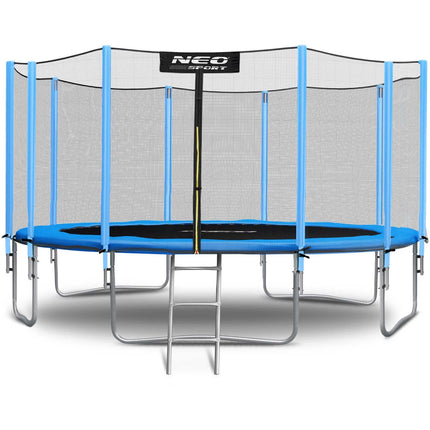 Havetrampolin 465 cm med sikkerhedsnet og metalstige - perfekt til sjov og leg i haven