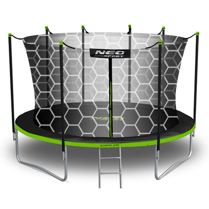 Trampolin 465 cm med sikkerhedsnet og stige - perfekt til haven og sjov for hele familien