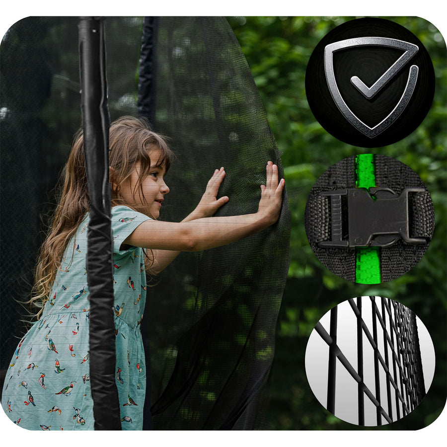 Holdbar havetrampolin 183 cm med sikkerhedsnet og stige - perfekt til sjov og leg for hele familien