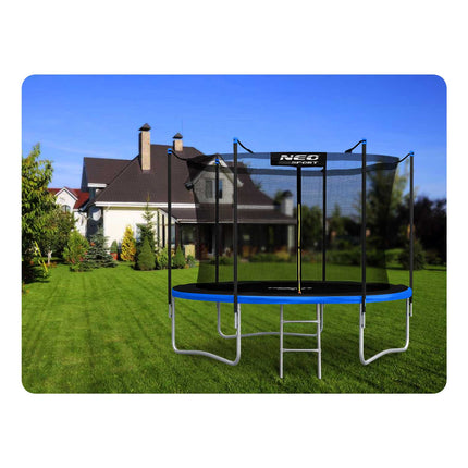 Havetrampolin 252 cm med sikkerhedsnet og metalstige - perfekt til haven