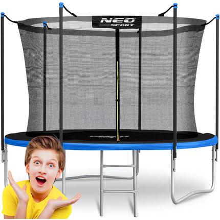 Havetrampolin 252 cm med sikkerhedsnet og metalstige - perfekt til haven