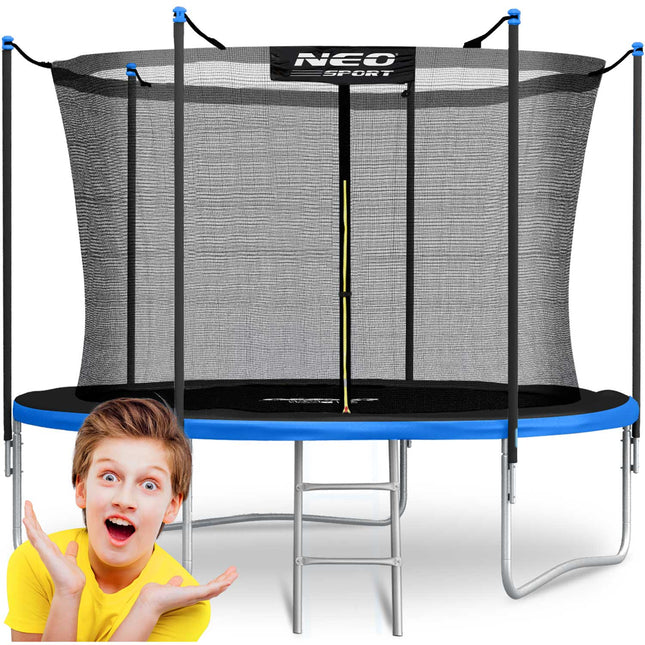 Havetrampolin 252 cm med sikkerhedsnet og metalstige - perfekt til haven