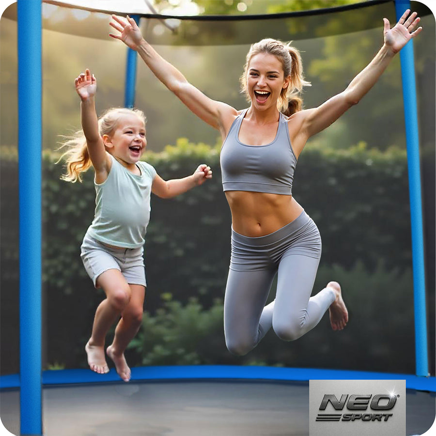 Havetrampolin 252 cm (8 ft) med udvendigt sikkerhedsnet, stige og 3 dobbelte ben