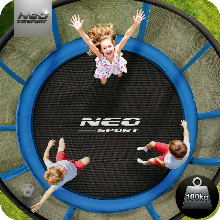 Havetrampolin 252 cm (8 ft) med udvendigt sikkerhedsnet, stige og 3 dobbelte ben