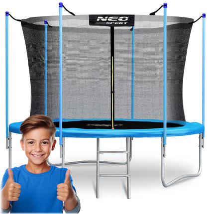Havetrampolin 252 cm (8 ft) med indvendigt sikkerhedsnet, stige og 3 dobbelte ben