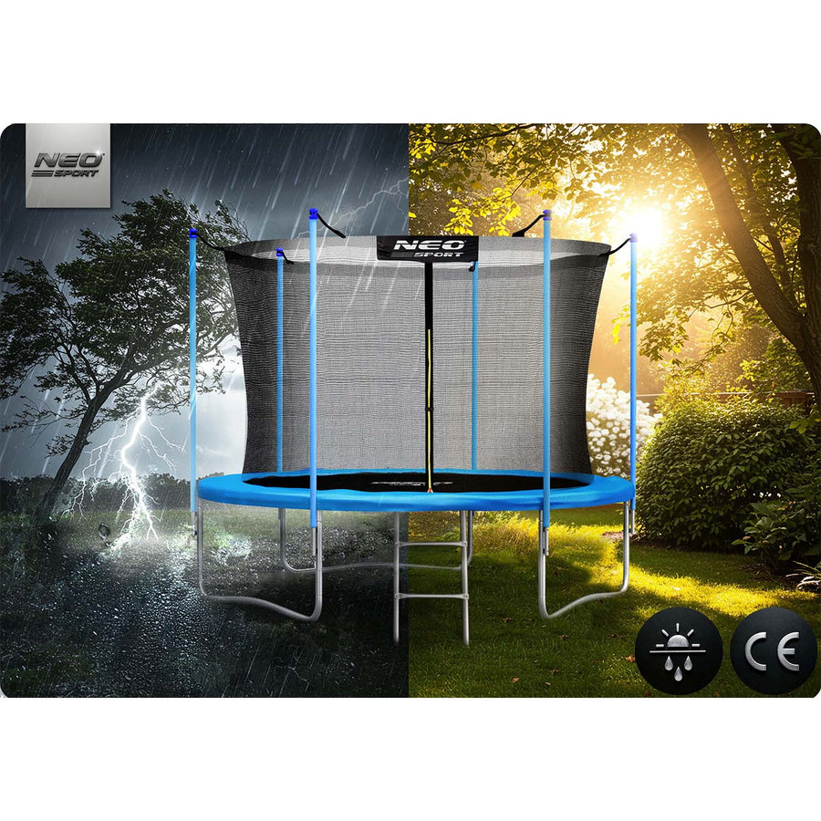 Havetrampolin 252 cm (8 ft) med indvendigt sikkerhedsnet, stige og 3 dobbelte ben