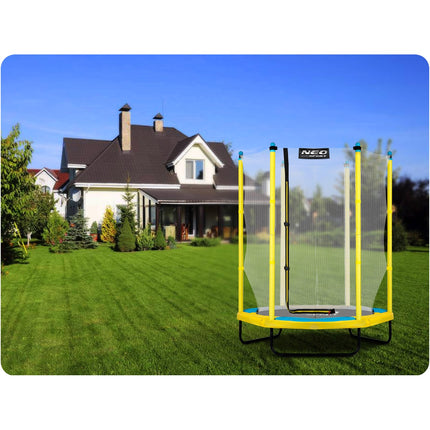 Havetrampolin til børn 140 cm med sikkerhedsnet - sjov og sikker leg i haven