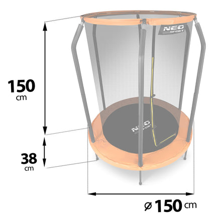 Havetrampolin til børn 152 cm med sikkerhedsnet - perfekt til leg og sjov i haven